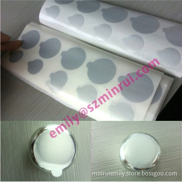 Glossy Silver Pet Vinyl Labels For Caps Of The Bottles Of Cosmetics,water Proof Silver Vinyl Labels For Cosmetics 